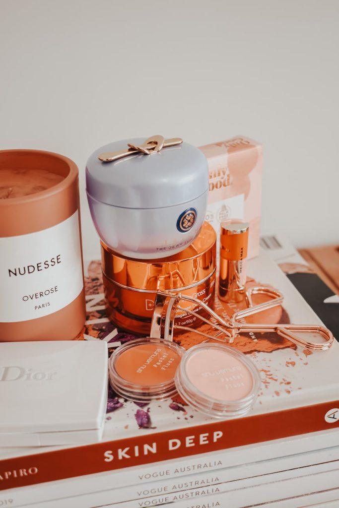 Jar of luxurious skincare next to a small pile of money.