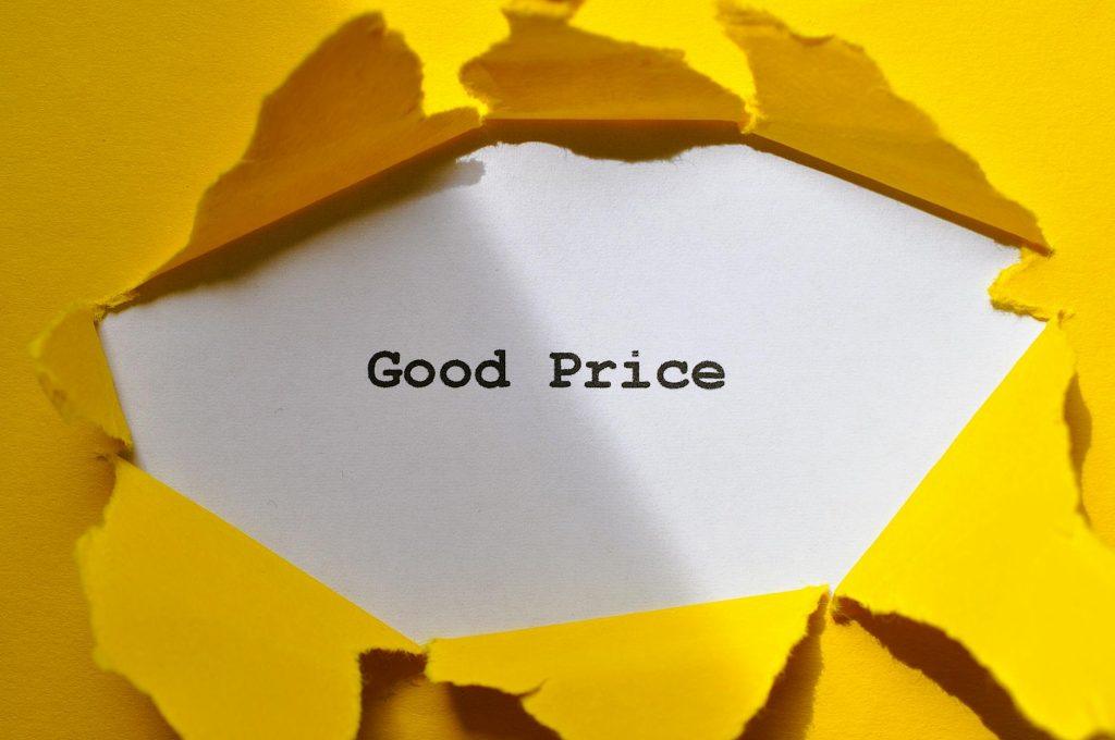 IKEA furniture with price tags and hidden cost symbols.